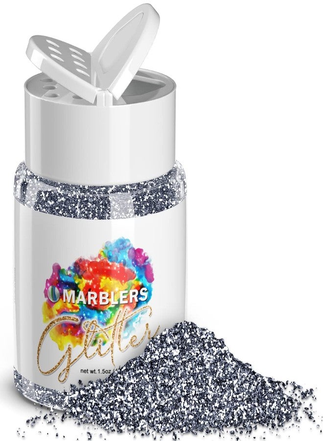 MARBLERS Twinkle Glitter [Graphite Gray] 1.5oz (42g) | Fine | Non-Toxic, Vegan, Cruelty-Free | Face, Body, Eyeshadow, Hair, Festival, Party Makeup | Nail Art, Polish | Resin, Tumbler, Slime, Craft - Image 1